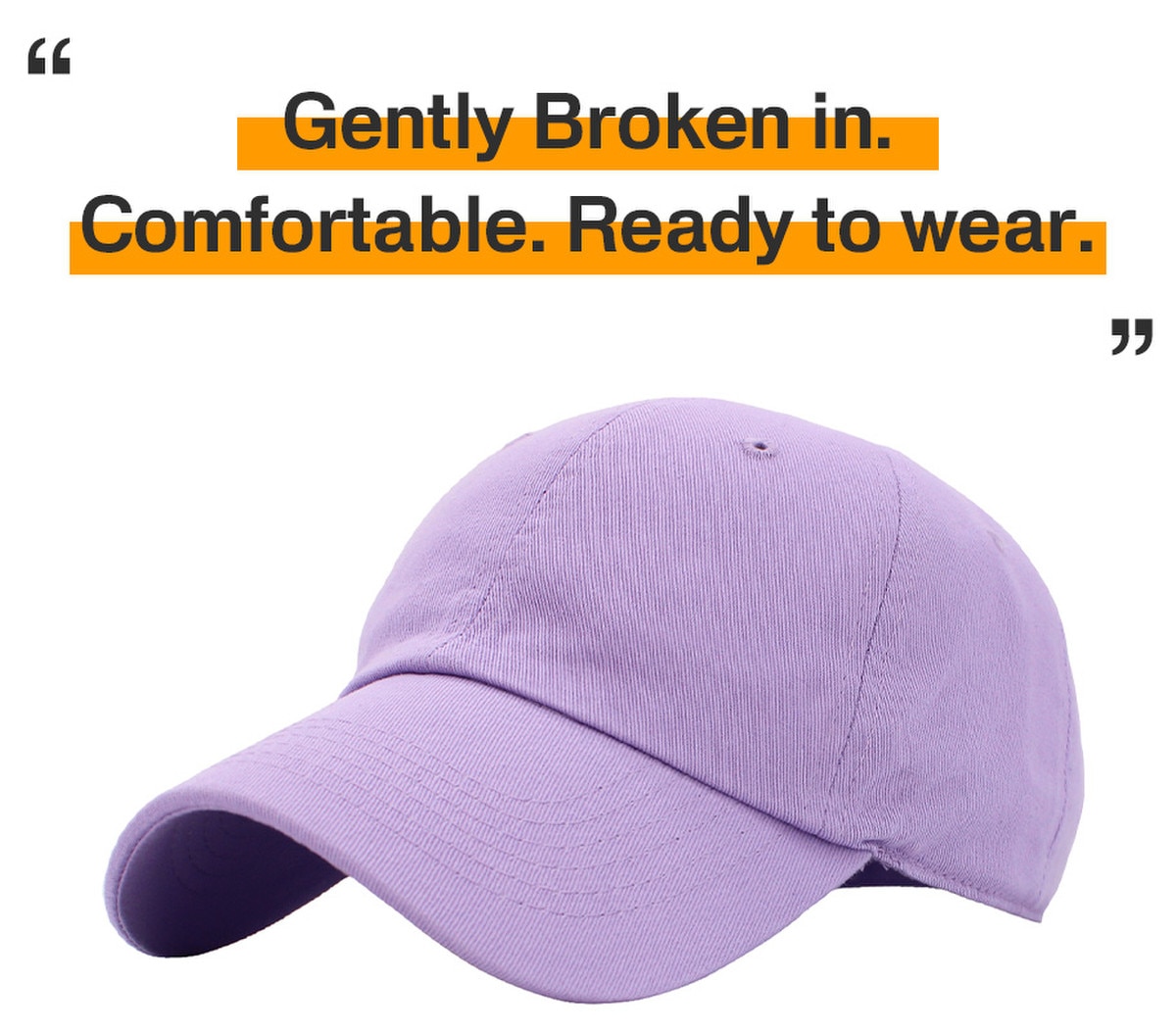 Lavender Low Profile Baseball Caps Front Side View
